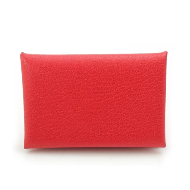 Hermès Calvi Chevre Chamkila Card Case Rouge Decou in Red Goatskin from The Reluxe, photo 1 of 1