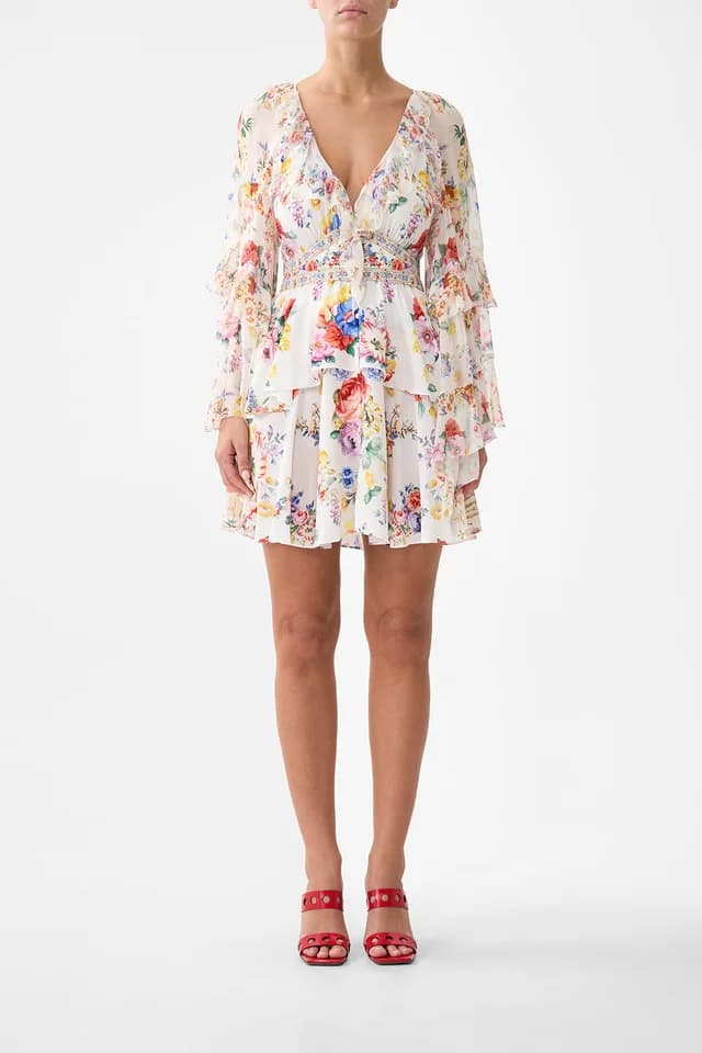 Camilla eBoutique SHORT WAISTBAND DRESS WITH RUFFLE SLEEVE I LEFT MY HEART IN GRANADA, image 1 of 1 from CAMILLA