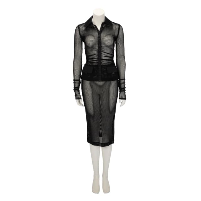 Dolce & Gabbana Mesh Fishnet Skirt Suit IT 40 in Black from Blue Spinach, photo 1 of 1