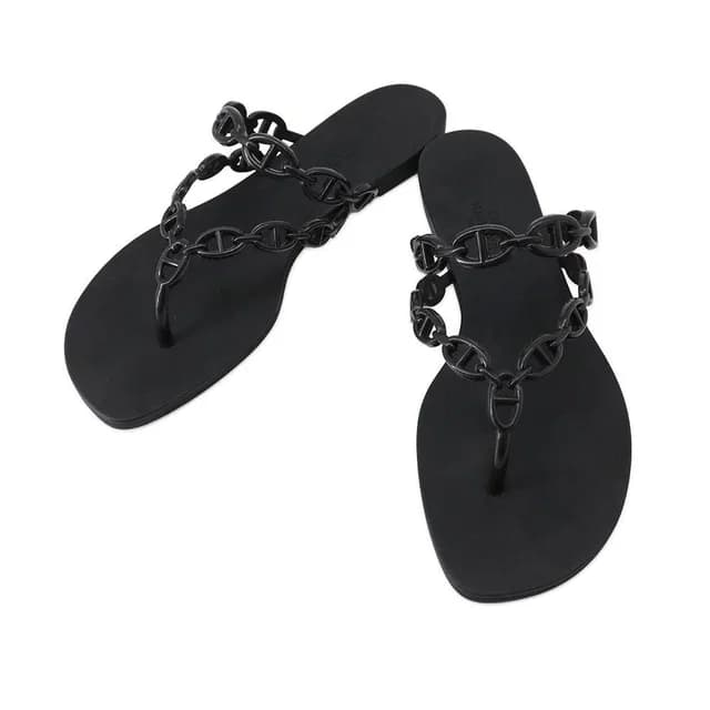 Hermès Sandals Island Rubber Shoes Black in Black from The Reluxe, photo 1 of 1
