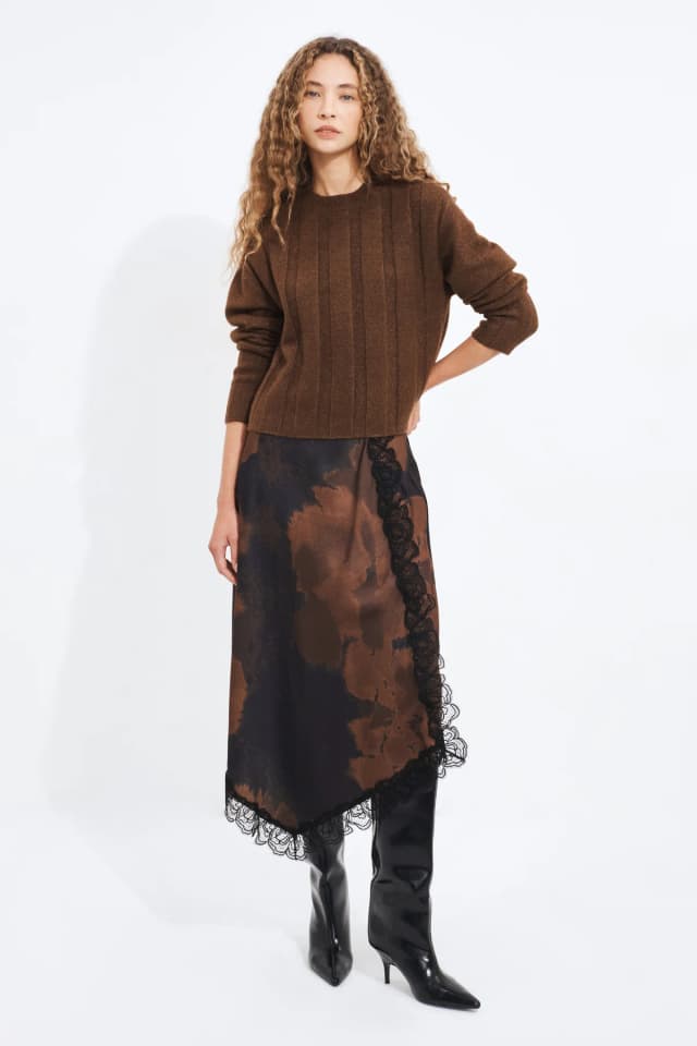Aje Studio Hazel Lace Skirt in WINTER FLORAL, image 1 of 1 from Aje