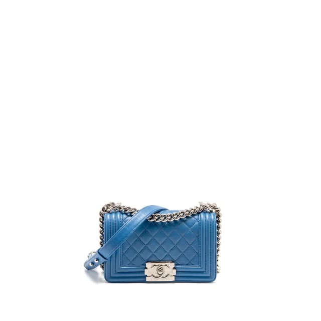 Chanel Small Boy Bag Calfskin Blue SHW in Blue Calfskin from EMIER, photo 1 of 1