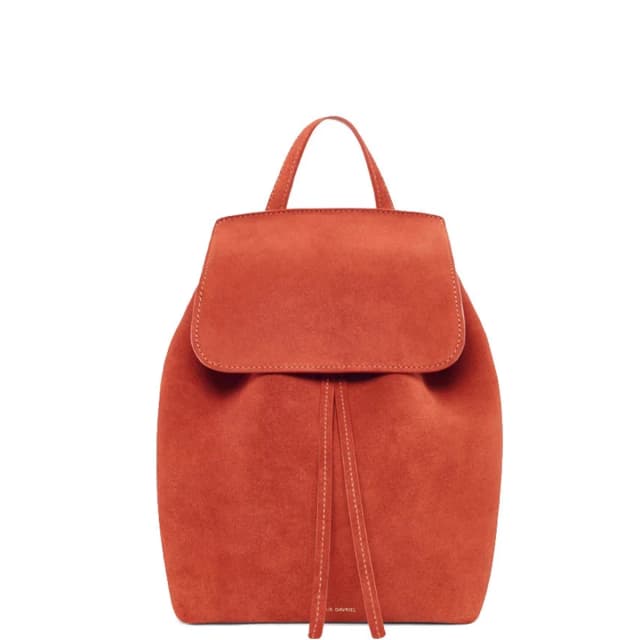 Mansur Gavriel Backpack Mini Suede, Brick, image 1 of 1 from Cultstatus