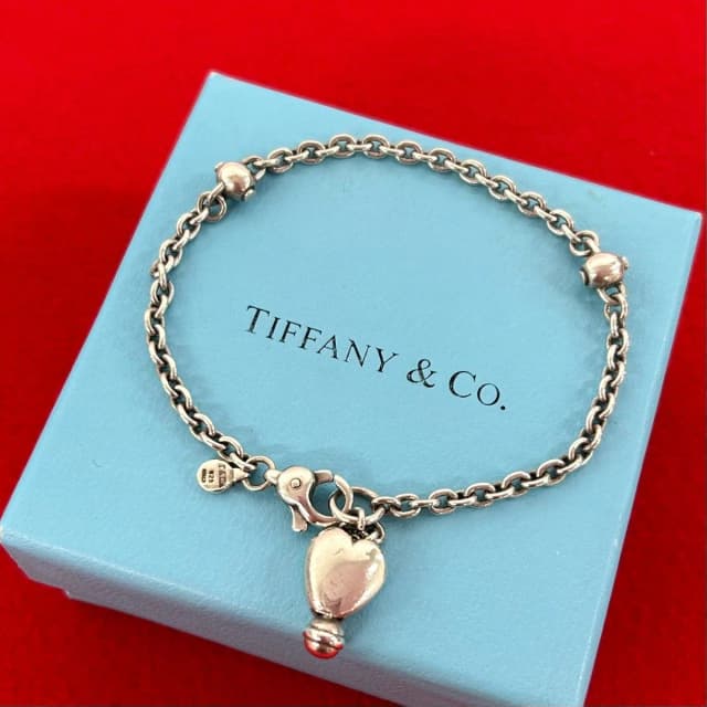 Tiffany & Co. Vintage Heart Chain Bracelet 925 Sterling Silver in Silver from The Reluxe, photo 1 of 1