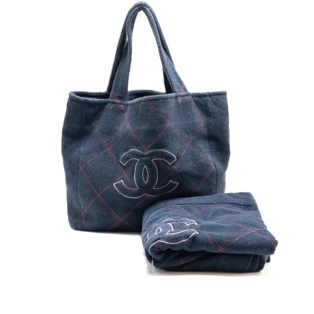 Chanel Coco Beach Tote Bag in Navy from EMIER, photo 1 of 1