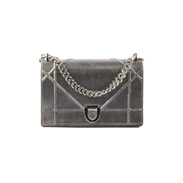 Dior Medium Diorama Metallic Grey in Grey Leather from The Purse Affair, photo 1 of 1