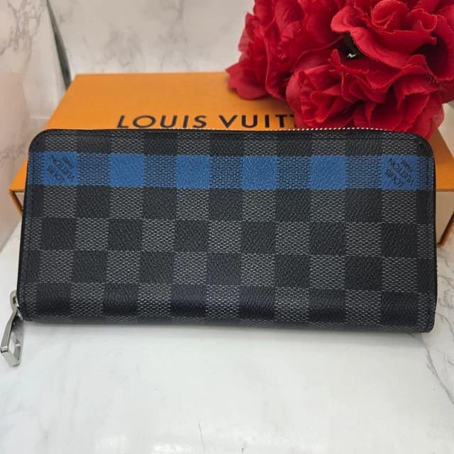 Louis Vuitton Zippy Wallet Vertical Damier Graphite Blue in Blue from The Reluxe, photo 1 of 1
