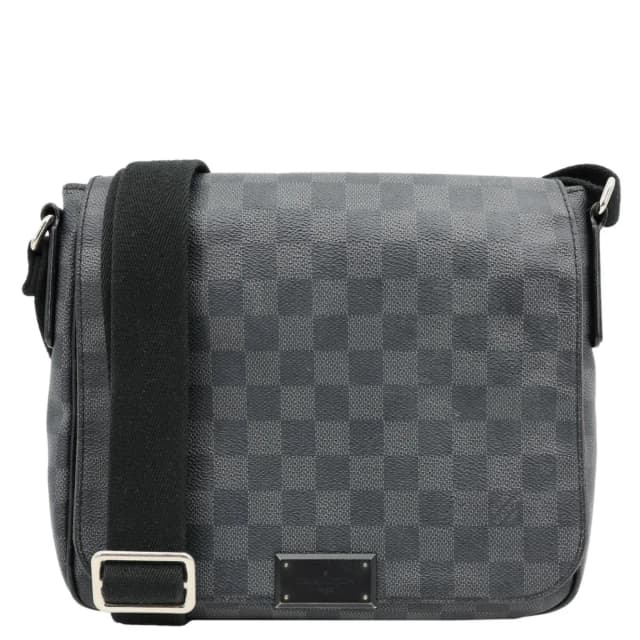 Louis Vuitton District PM Damier Graphite Messenger Bag Black in Black Canvas from Dallas Designer Handbags, photo 1 of 1
