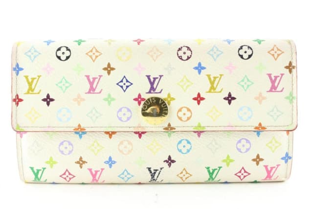 Louis Vuitton White Monogram Multicolor Sarah Flap Wallet Pink in White from Bagriculture, photo 1 of 1