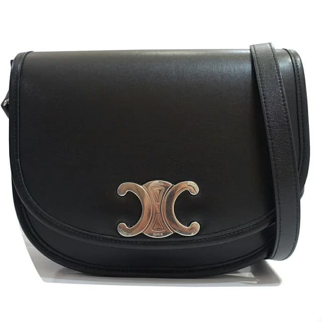 Celine Besace Shoulder Bag Leather Black Silver in Black Leather from The Reluxe, photo 1 of 1