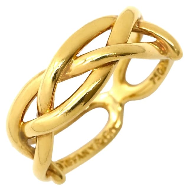 Tiffany & Co. Ring Cross Wave Twi String Yellow Gold T&Co YG Vintage in Yellow from The Reluxe, photo 1 of 1