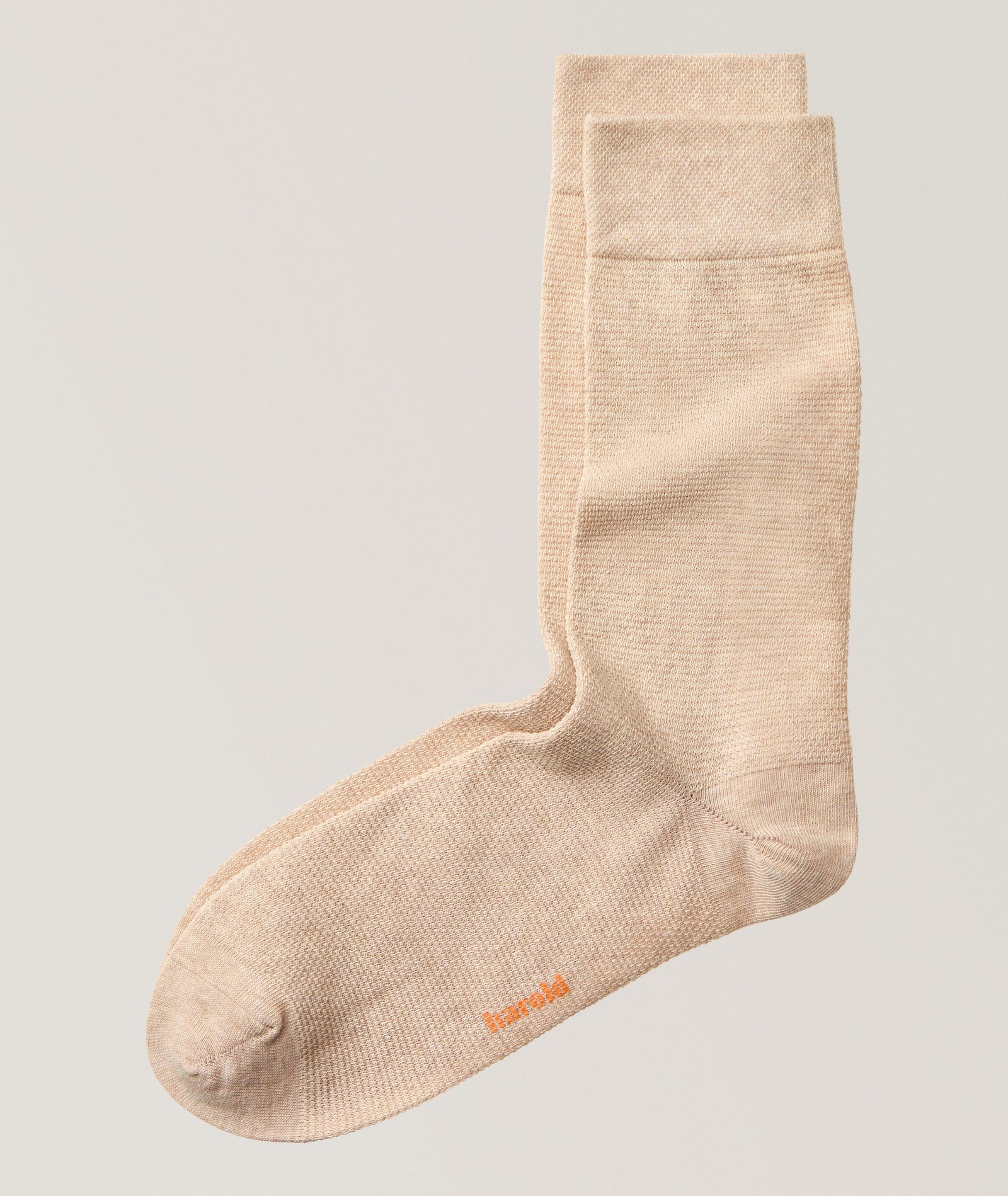 Harold Moss Stitch Cotton-Blend Socks in Beige, image 1 of 1 from Harry Rosen