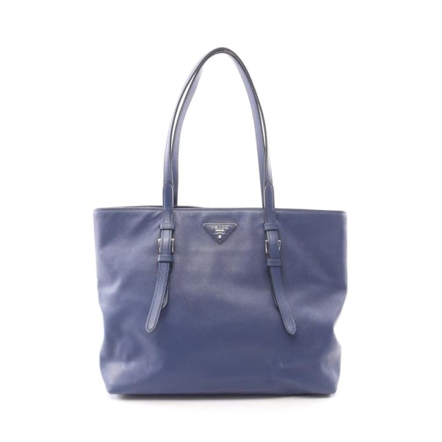 Prada Tote Bag Triangle Logo Blue Saffiano Leather in Blue Saffiano leather from The Reluxe, photo 1 of 1