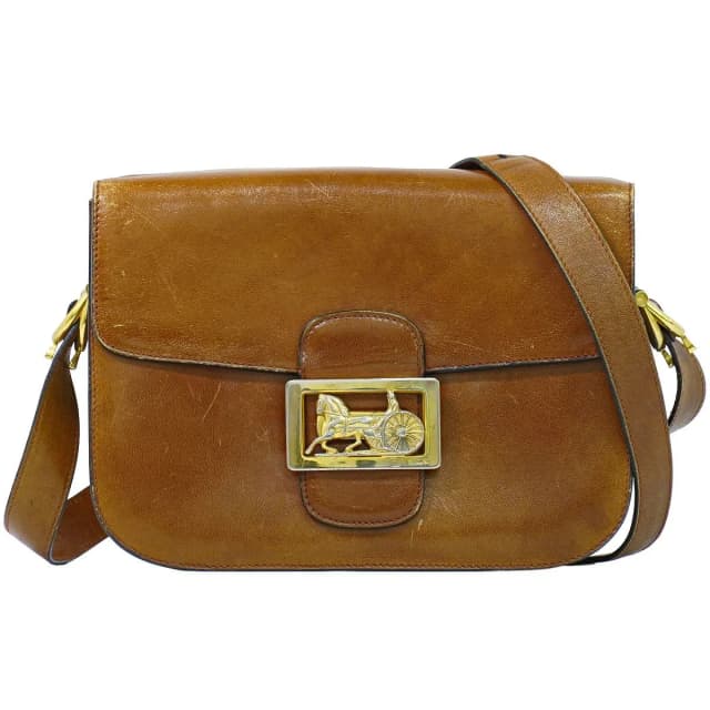 Celine Carriage Shoulder Bag Pochette Leather Brown in Brown Leather from The Reluxe, photo 1 of 1