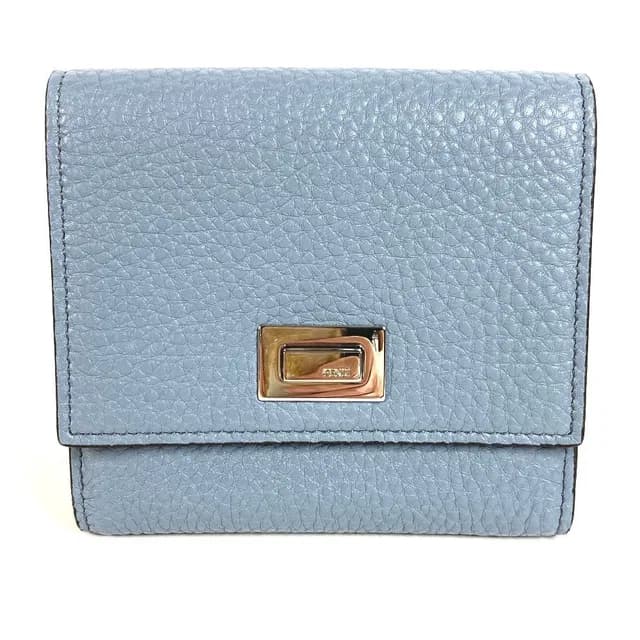 Fendi Bifold Wallet Peekaboo Logo Leather Blue in Blue Leather from The Reluxe, photo 1 of 1