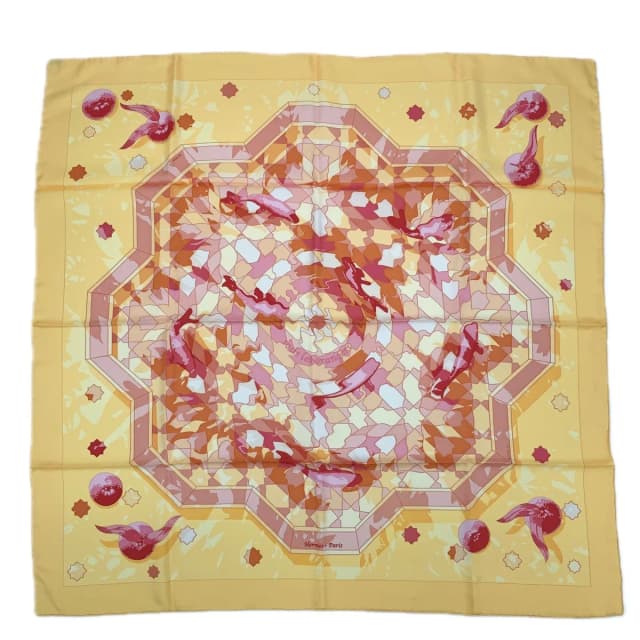 Hermès Carre 90 Sous Les Orange Multicolor Scarf Silk in Orange Silk from The Reluxe, photo 1 of 1