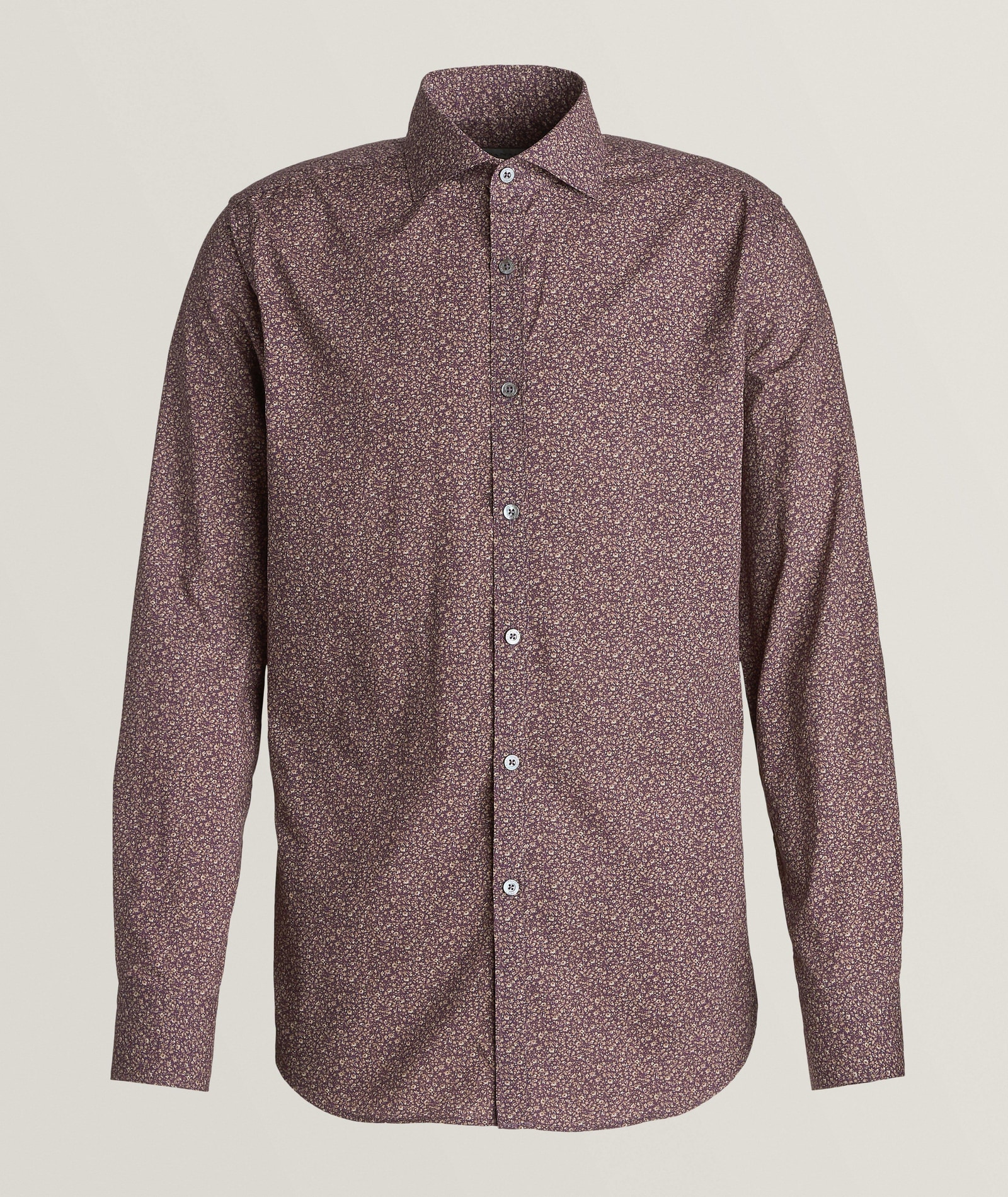 Canali Floral Cotton Shirt in Red Cotton & Cotton Blends, image 1 of 1 from Harry Rosen