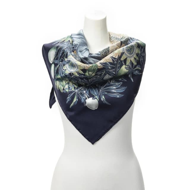 Hermès Scarf Navy in Navy Silk from The Reluxe, photo 1 of 1
