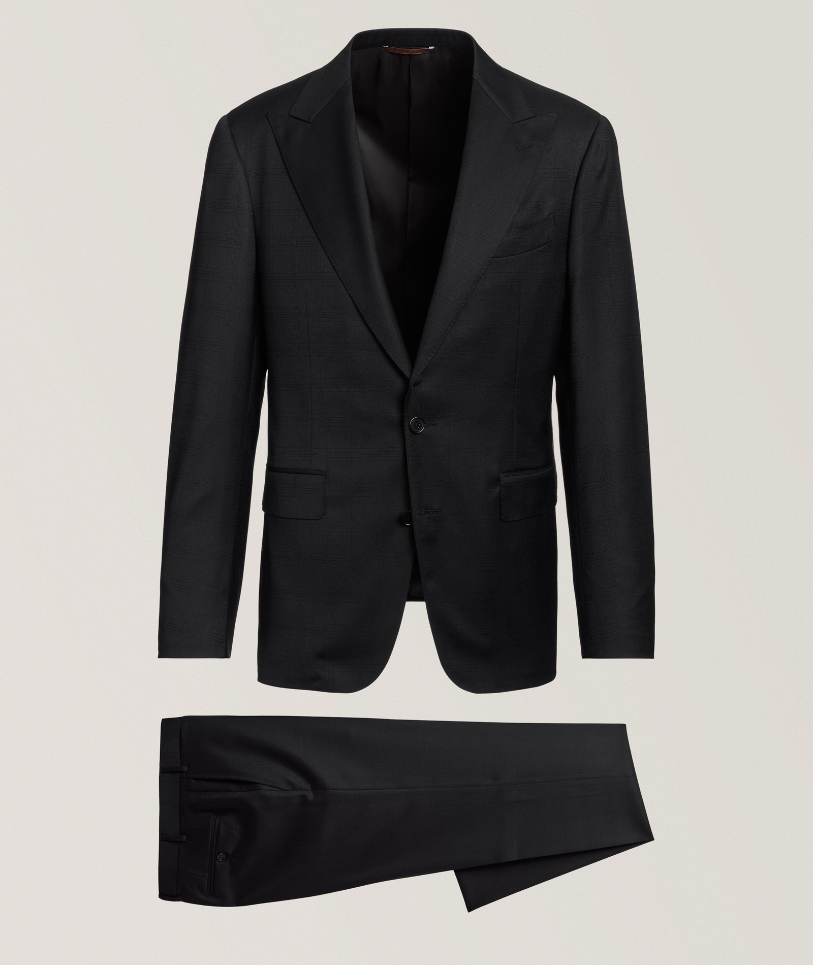 Canali Capri Peak Lapel Stretch-Wool Suit in Grey Wool & Wool Blends, image 1 of 1 from Harry Rosen