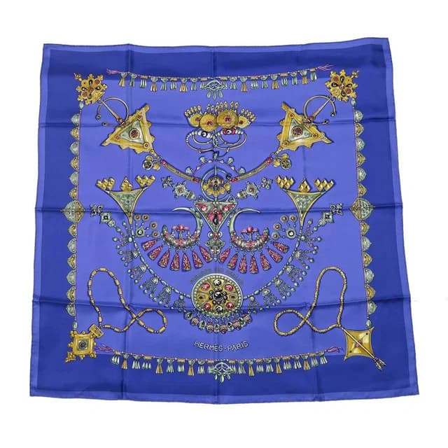 Hermès Carre 90 Scarf Desert 100% Silk Multicolor Blue in Blue Silk from The Reluxe, photo 1 of 1