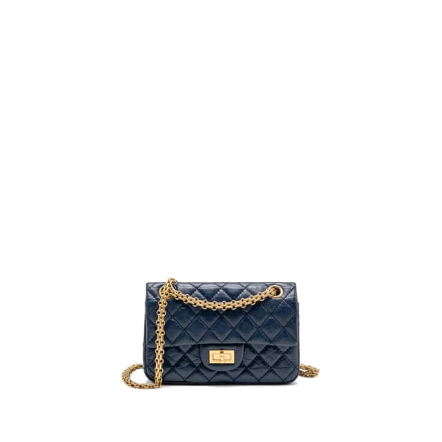 Chanel 2.55 mini reissue flap bag aged calfskin Navy GHW (microchip) in Navy Calfskin from EMIER, photo 1 of 1