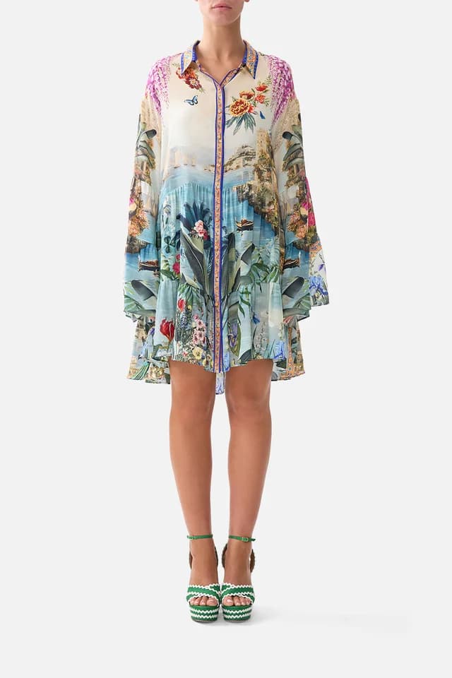 Camilla eBoutique TIERED DRESS WITH COLLAR BODRUM BOTANICALS, image 1 of 1 from CAMILLA