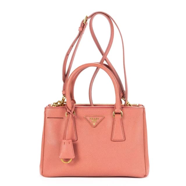 Prada Largedouble Zip Galleria Tote Bag Pink Saffiano Leather in Pink Saffiano leather from The Reluxe, photo 1 of 1