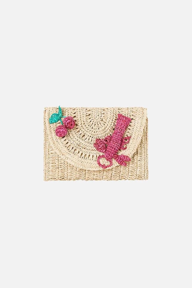 Camilla eBoutique RAFFIA CLUTCH NOTES FROM THE ROAD, image 1 of 1 from CAMILLA