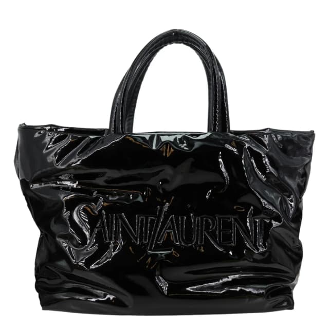Saint Laurent Maxi Patent Leather Tote Bag Black in Black Patent leather from Dallas Designer Handbags, photo 1 of 1