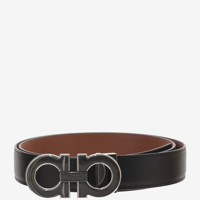 Ferragamo Calf Leather Belt — Black in Black Calfskin from HEWI, photo 1 of 1