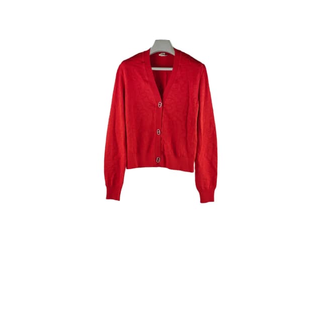 Dior Hermes Naoussa Long Sleeve Cardigan Red Size 36 in Red Silk from The Purse Affair, photo 1 of 1