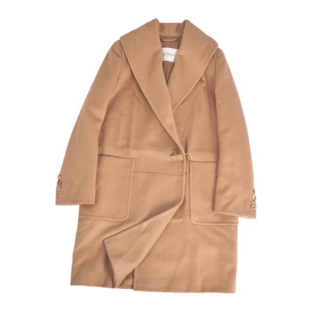 Max Mara White Tag Coat Double Breasted Camel in Brown Lambskin from The Reluxe, photo 1 of 1