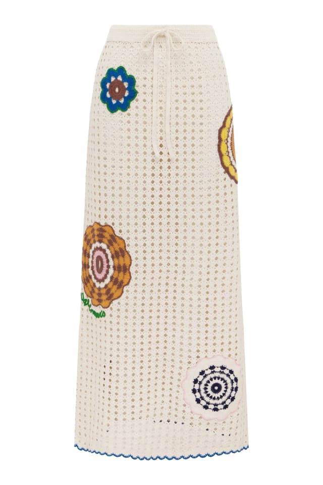2601 - SUMMER 26 ELMA CREAM SKIRT EXCLUSIVE, image 1 of 1 from Alemais