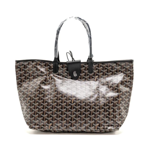 Goyard Saint Louis PM Bag Goyardine Canvas/Chevroches Calfskin Black SHW in Black Calfskin from EMIER, photo 1 of 1