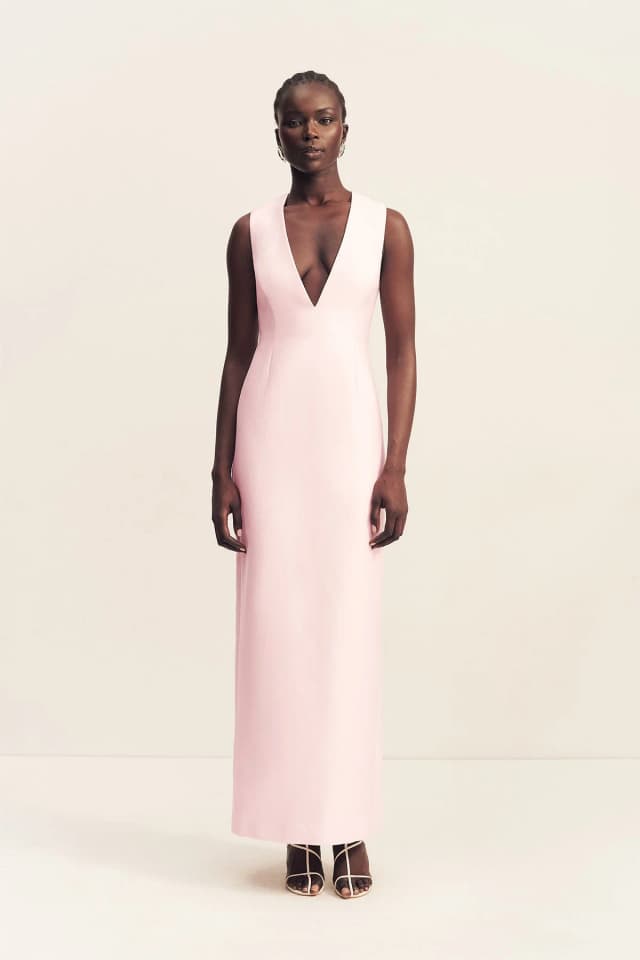 Shona Joy OTIS PLUNGED FITTED MAXI DRESS - FAIRYFLOSS, image 1 of 1 from Shona Joy