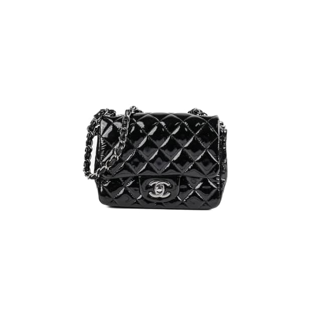 Chanel Mini Square Flap Patent Black Bag in Black Patent leather from The Purse Affair, photo 1 of 1