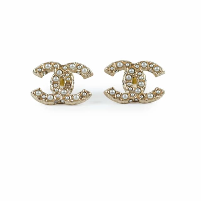 Chanel Pearl CC Stud Earrings from The Purse Affair, photo 1 of 1