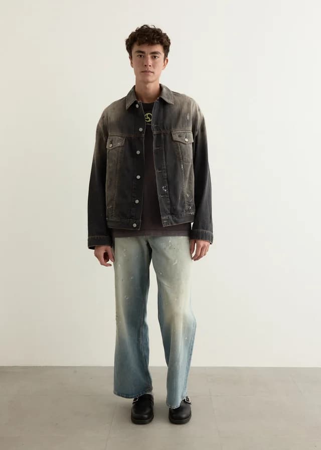 Acne Studios Obert U Denim Jacket in BLACK, image 1 of 1 from Incu