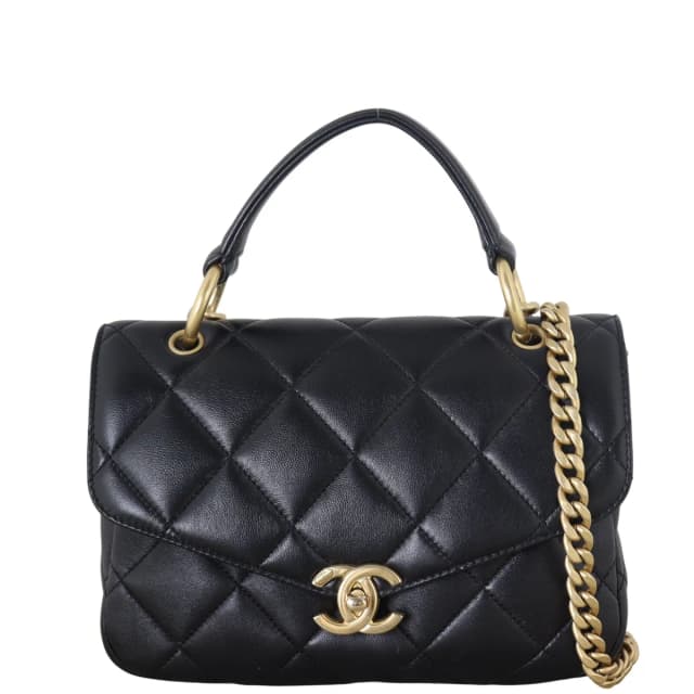 Chanel CC Top Handle Flap Bag in Lambskin from Luxe.It.Fwd, photo 1 of 1