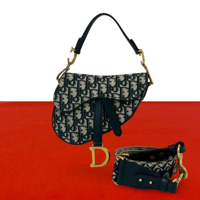 Dior Saddle Trotter Pattern Canvas Leather Shoulder Bag in Canvas from The Reluxe, photo 1 of 1