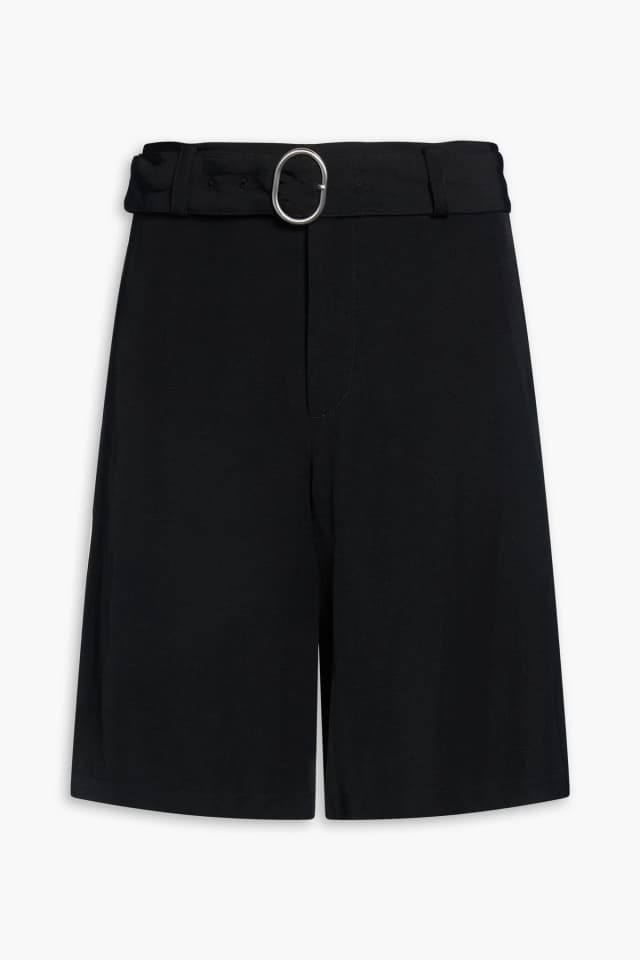 Jil Sander+ Belted Woven Shorts in Black, image 1 of 1 from THE OUTNET