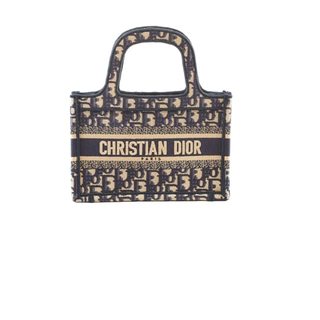 Dior Mini Book Tote Navy Oblique Canvas in Navy Canvas from The Purse Affair, photo 1 of 1