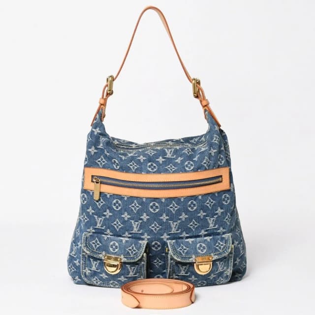 Louis Vuitton Monogram Denim Baggy GM Shoulder Bag Indigo Blue Gold in Blue Denim from The Reluxe, photo 1 of 1