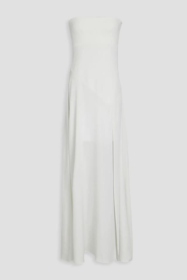 Simkhai Kory Strapless Knit-Paneled Satin-Crepe Maxi Dress, image 1 of 1 from THE OUTNET