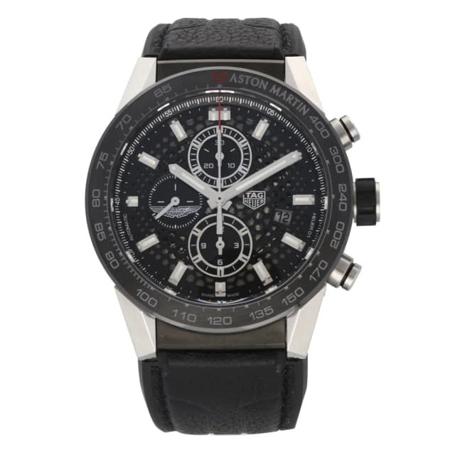 TAG Heuer Carrera CAR2A1AB 45mm Stainless Steel Watch in Leather from H&T, photo 1 of 1
