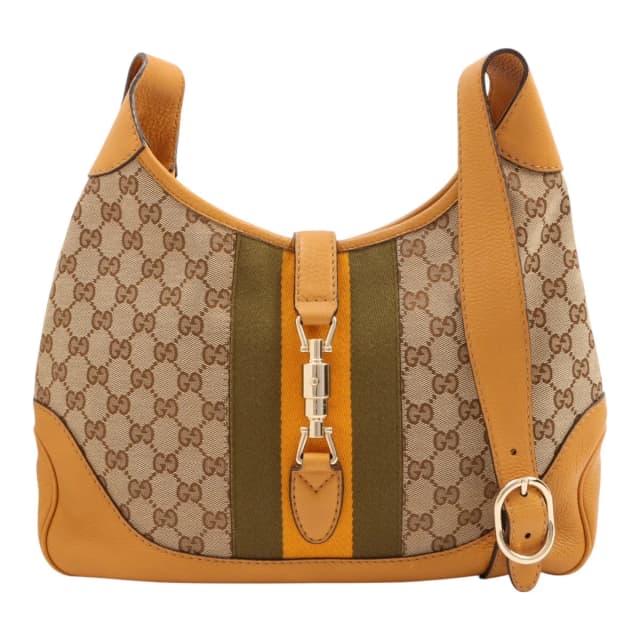 Gucci New Jackie GG Canvas Shoulder Bag Beige / Mustard from VINTAGE QOO TOKYO, photo 1 of 1