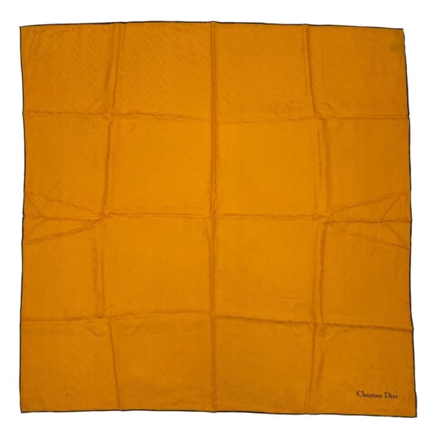 Dior Christian Scarf Silk Logo Trotter Pattern All Over Yellow in Yellow Silk from The Reluxe, photo 1 of 1