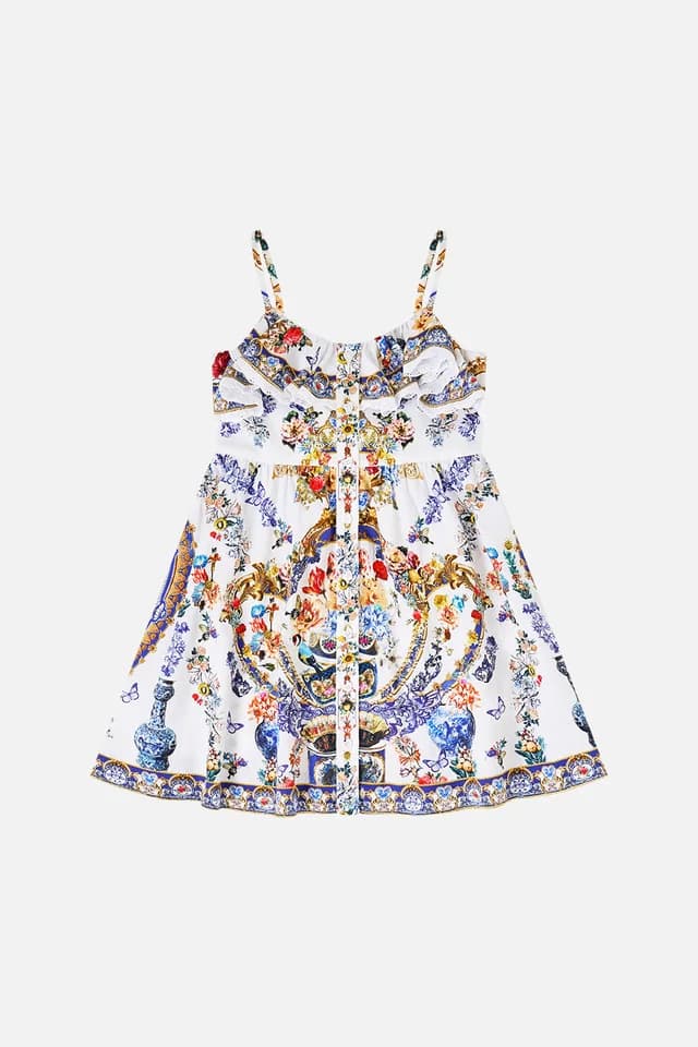 Camilla eBoutique KIDS STRAPPY BUTTON THROUGH MINI DRESS WITH BOW THE POTTERY PARLOUR, image 1 of 1 from CAMILLA