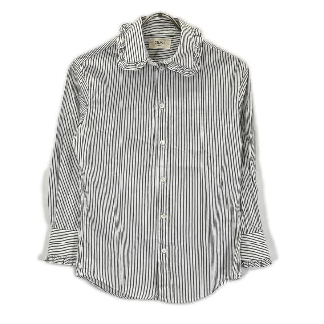 Celine Hedi Slimane Era Cotton Shirt Blouse 34 in White from The Reluxe, photo 1 of 1