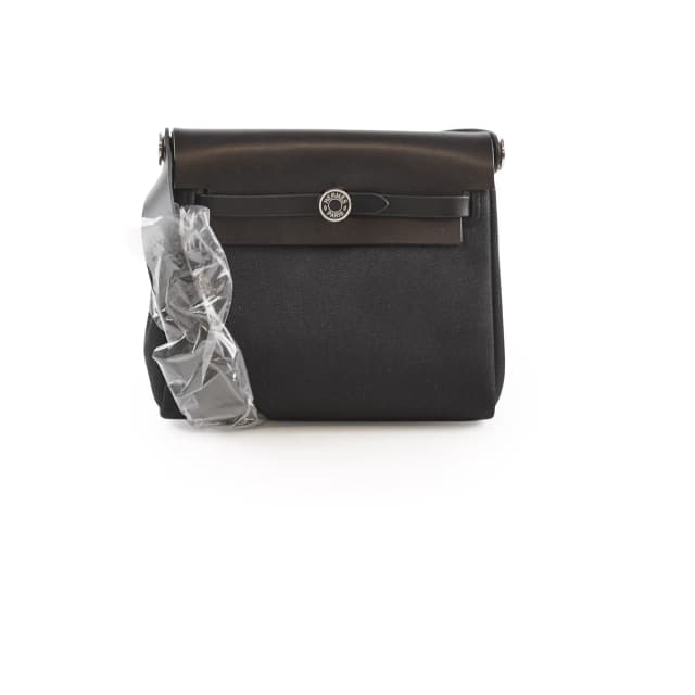 Hermès Mini Herbag Black 20 Laque K Stamp in Black Canvas from The Purse Affair, photo 1 of 1